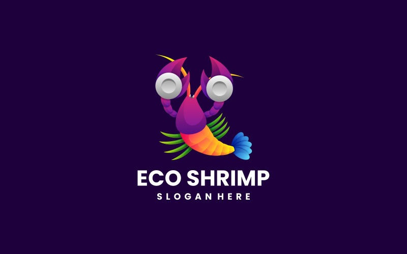 Eco Shrimp Gradient Colorful Logo Logo Template