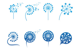 Flower Dandelion Logo Vector Icon