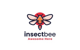 Insect Bee Simple Mascot Logo
