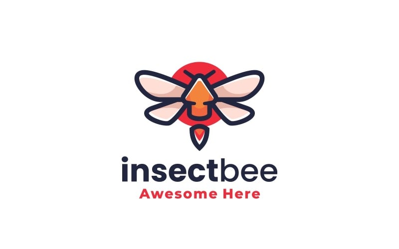 Insect Bee Simple Mascot Logo Logo Template