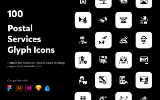 100 Postal Services solid icons