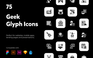 75 trendy Geek solid icons