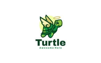 Turtle Wings Mascot Cartoon Logo