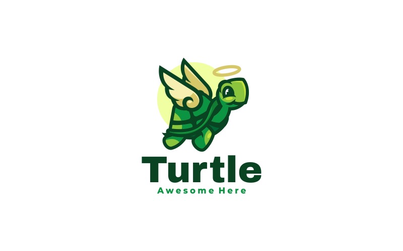 Turtle Wings Mascot Cartoon Logo Logo Template