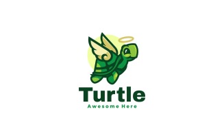 Turtle Wings Mascot Cartoon Logo