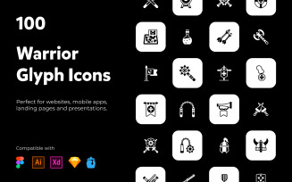 100 Warrior trendy solid icons