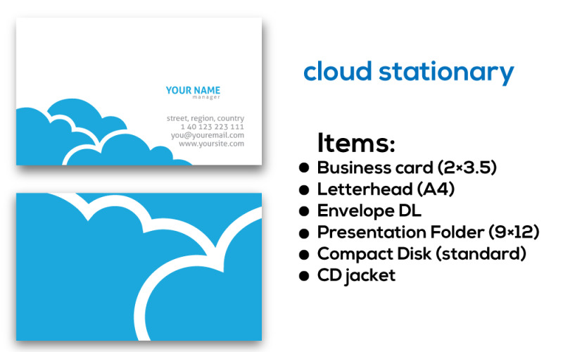 Cloud Stationary Business Card Corporate Identity