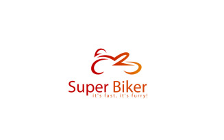 Fast Biker Logo Design Template