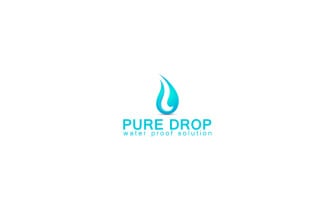 Pure Water Drop Logo Design Template