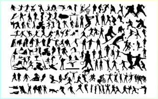 Sportsman Silhouette Collection Free Vectors