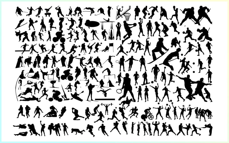 Sportsman Silhouette Collection Free Vectors Vector Graphic