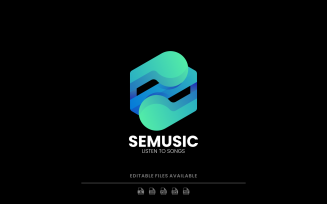 Abstract Music Gradient Logo