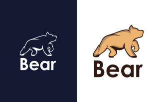 bear abstract logo template