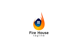 Burning House Logo Design Template
