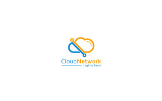 Cloud Network Logo Design Template