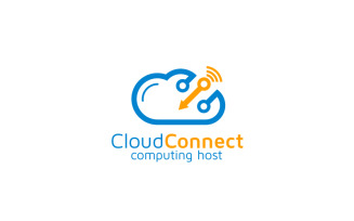 Connect Cloud Logo Design Template