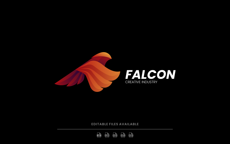 Falcon Bird Gradient Logo Style Logo Template