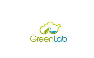 Green Cloud Lab Logo Design Template