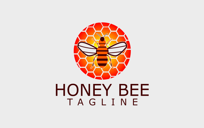 Honey Bee Custom Design Logo Logo Template