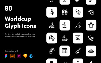 Set of World Cup Glyph Icons