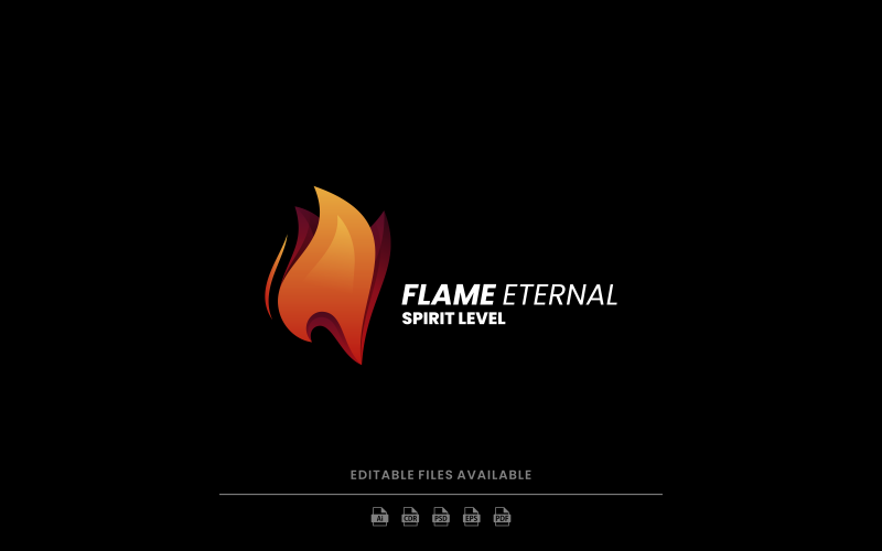 Vector Flame Gradient Logo Style Logo Template