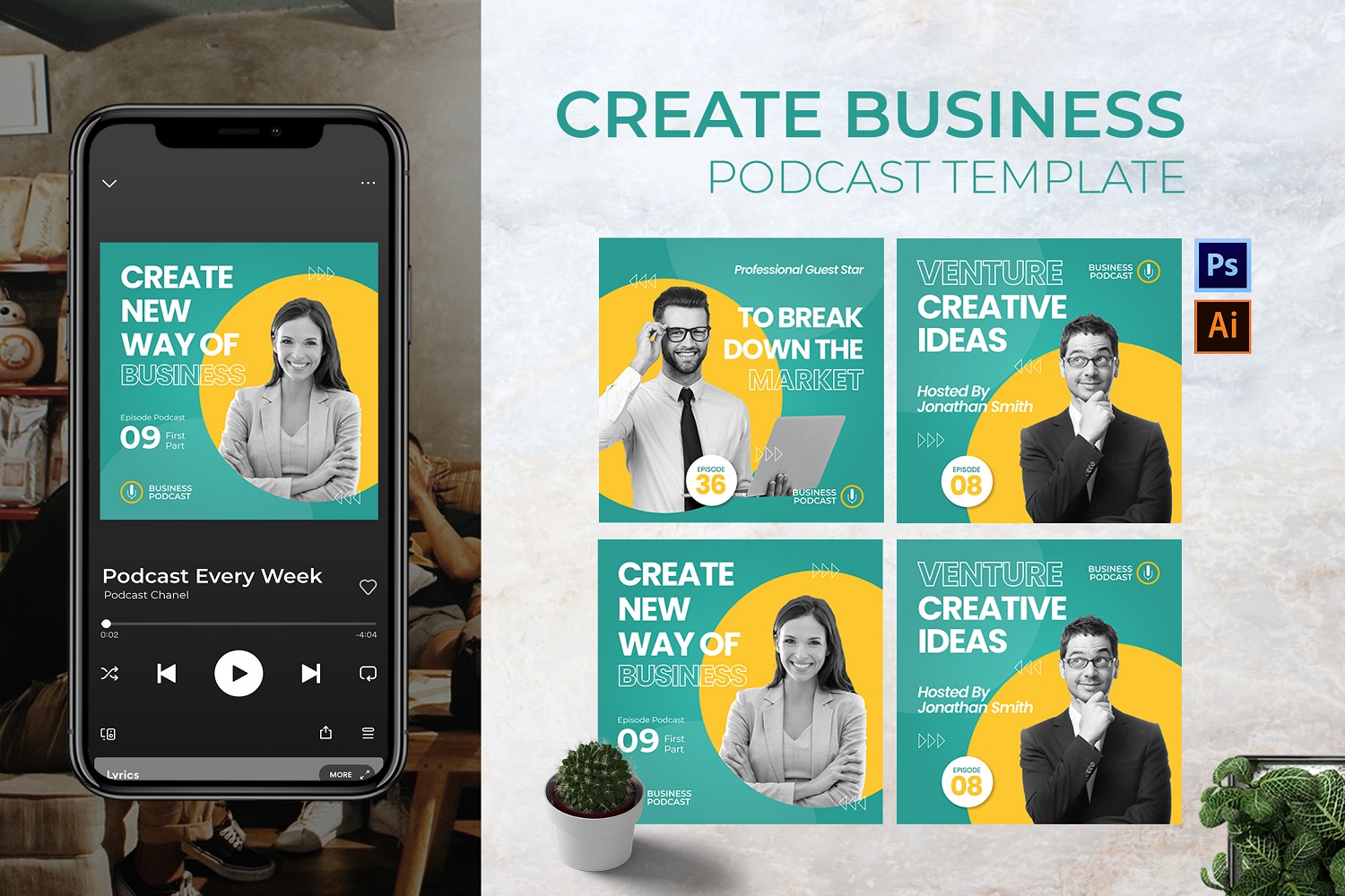 Template #233969 Podcast Business Webdesign Template - Logo template Preview