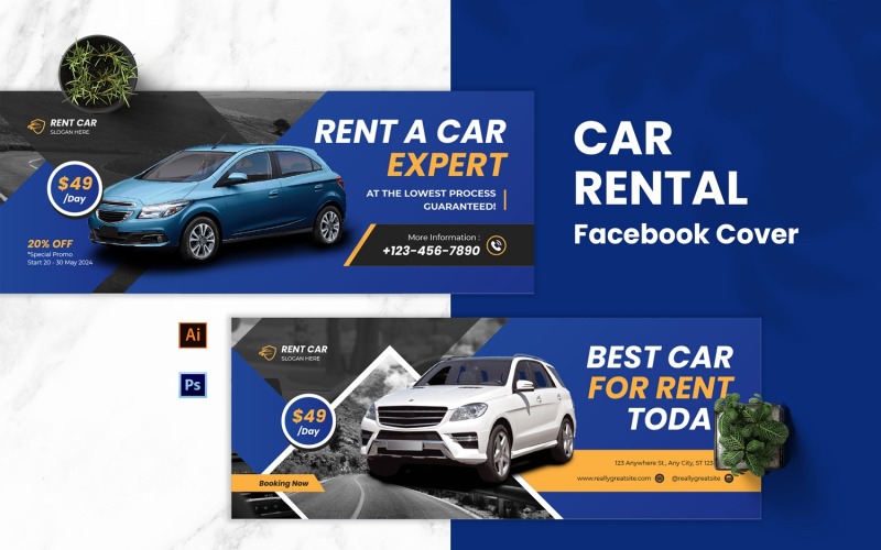 Car Rental Facebook Cover Social Media