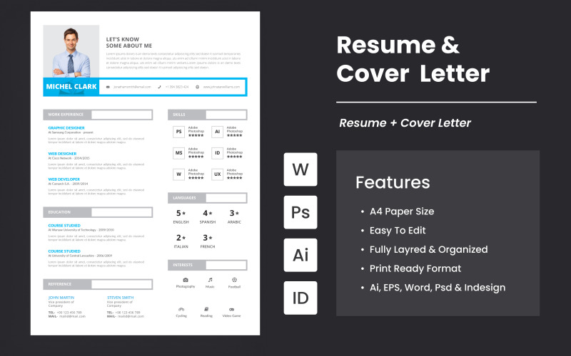 Creative Resume And Cover Letter Template Resume Template