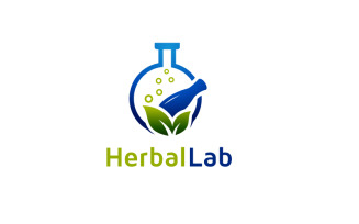 Herbal Laboratory Logo Design Template