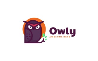 Owl Simple Mascot Logo Design