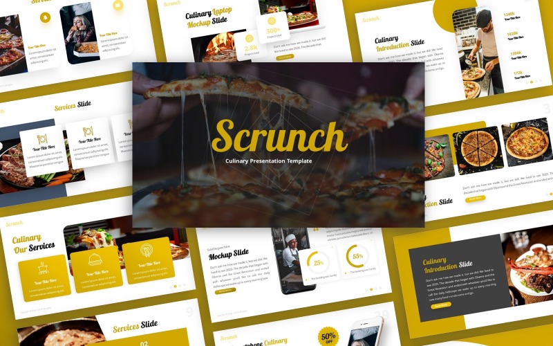 Scrunch - Culinary Multipurpose PowerPointTemplate PowerPoint Template