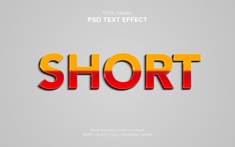 Short 3d Style Text Effect Product Mockup