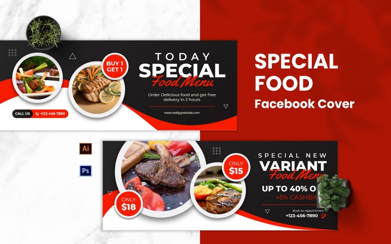 Special Food Facebook Cover Template Social Media