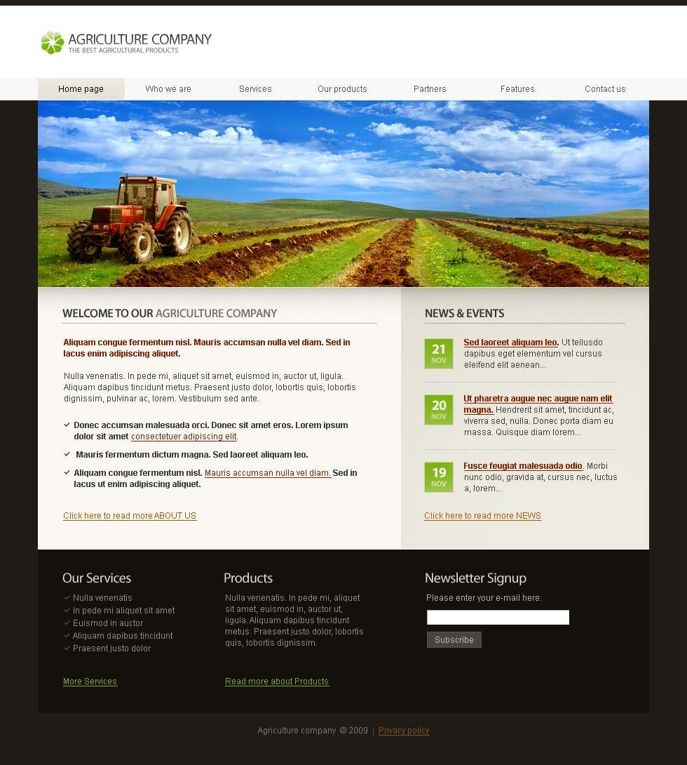 Agriculture Website Template #23432