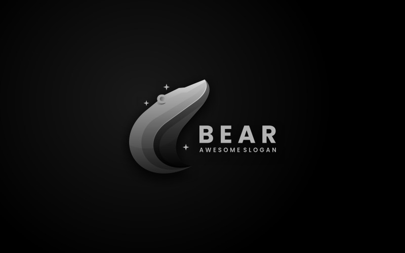 Bear Head Gradient Logo Design Logo Template