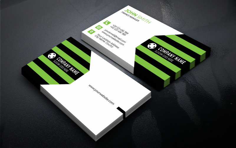 Business Card Template Design in Four Colours Corporate Identity