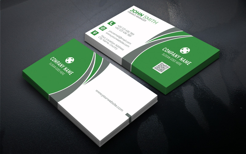 Business Card Template in Four Colours Corporate Identity