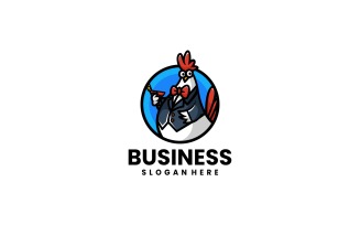 Business Rooster Cartoon Logo