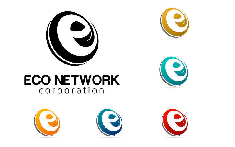 Eco-Network-E-Letter-Logo-Design Logo Template