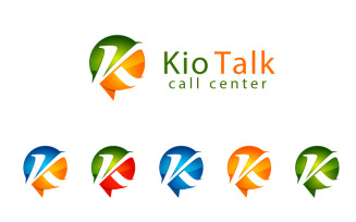 Letter K Talk Logo Design Template