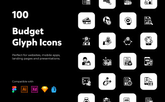 Pack of Trendy 100 Budget Icons