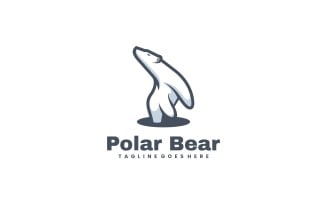Polar Bear Simple Mascot Logo Style