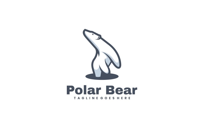 Polar Bear Simple Mascot Logo Style Logo Template