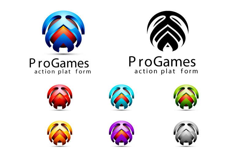 Pro Games Waves Logo Design Template Logo Template