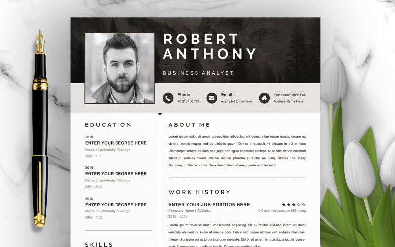 Robert Anthony / CV Template Resume Template