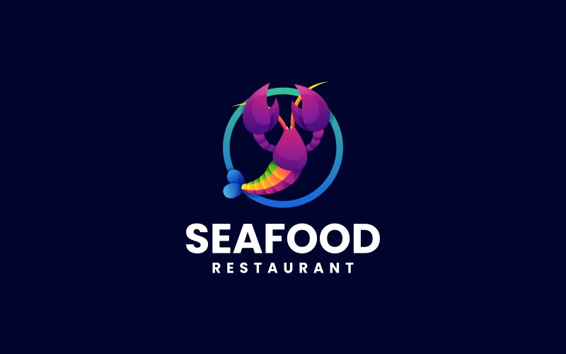 Seafood Gradient Colorful Logo Logo Template
