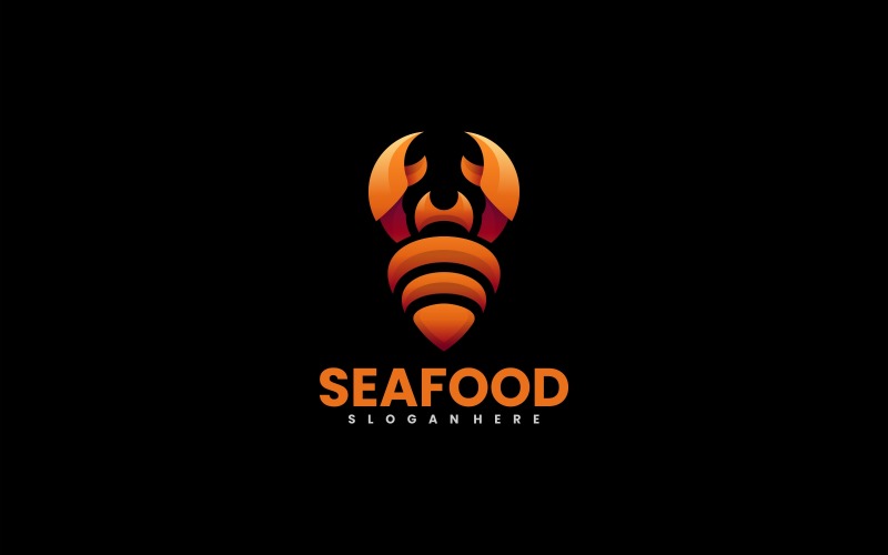 Seafood Gradient Logo Design Logo Template