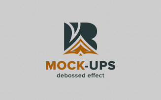 Debossed Logo Mockup on White Paper Texture