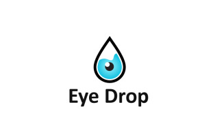 Eye Drop Logo Design Template