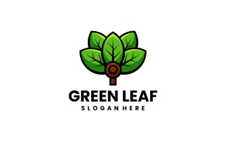 Green Leaf Simple Logo Style